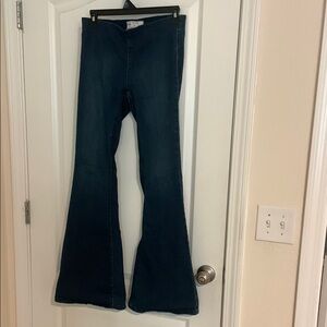 Free People Pull On Flare 26 Women's Flared Blue Jeans